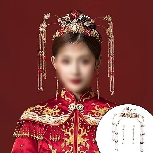 Elegant Bridal Hairpins Set - Vintage Chinese Hanfu Hair Sticks with Tassels, Wedding Hair Ornaments & Earrings for Women - Perfect for Bridal, Hanfu Costume, and Traditional Ceremonies