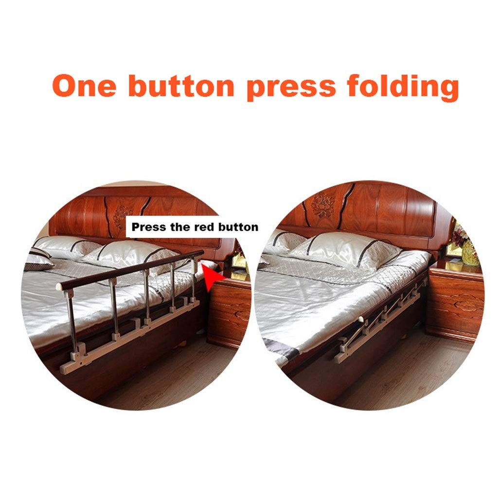 Aluminum Alloy Bed Rail Guard for Elderly & Kids - Foldable Safety Bedside Handrail for Wooden Beds, Assist Bar Handle for Seniors & Child Bed Bumper | Perfect for Home Care, Hospital Use & Preventing Falls