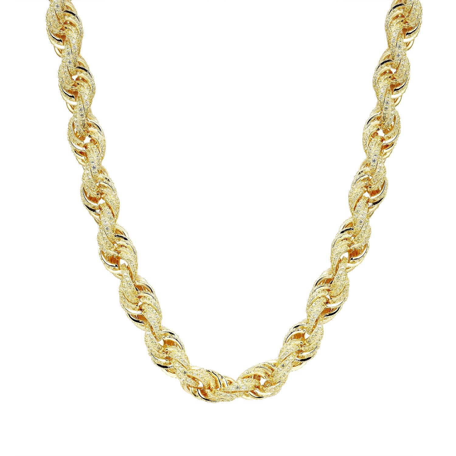 14K Gold Plated Rope Chain Necklace for Women - Sterling Silver Jewelry for Everyday Wear & Special Occasions