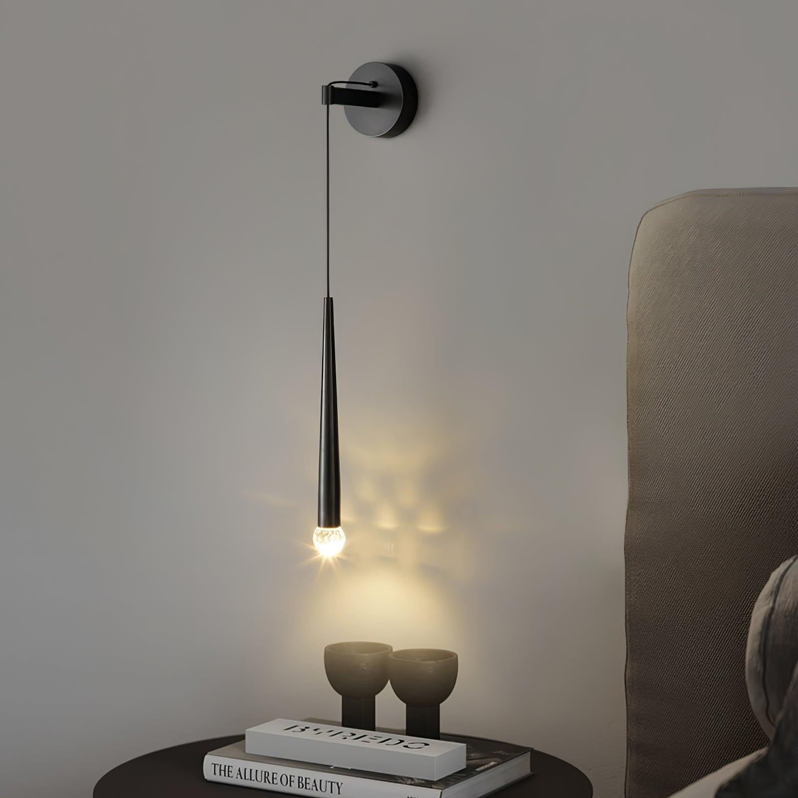 Crystal Conical Wall Lamp - Modern Glass Sconce Lighting for Bedroom, Living Room & Hallway - Elegant Home Decor