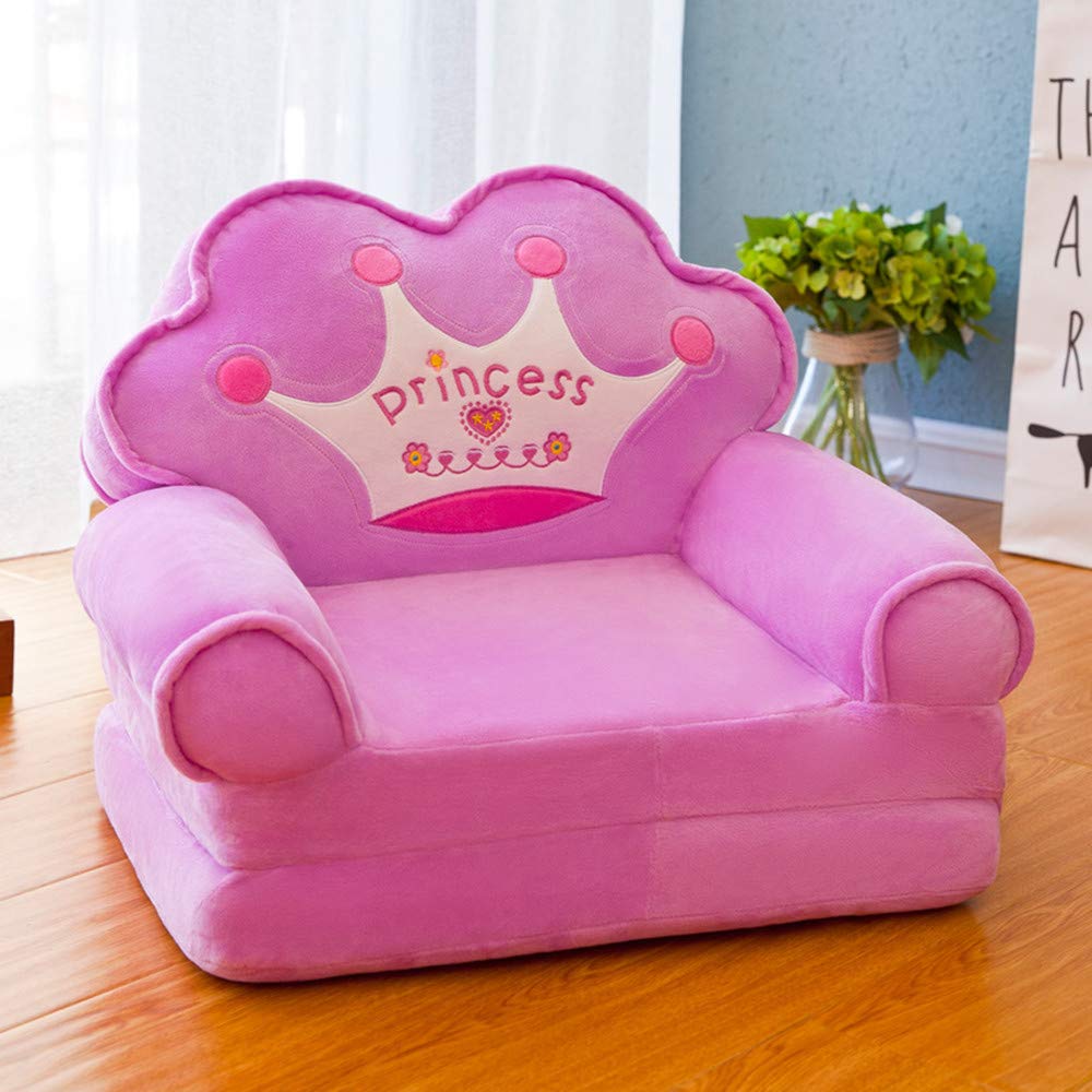 **Soft Plush Kids Sofa Chair - Foldable Portable Backrest Seat for Toddlers & Infants | Baby Learning, Eating & Play Chair for Home, Nursery & Travel**