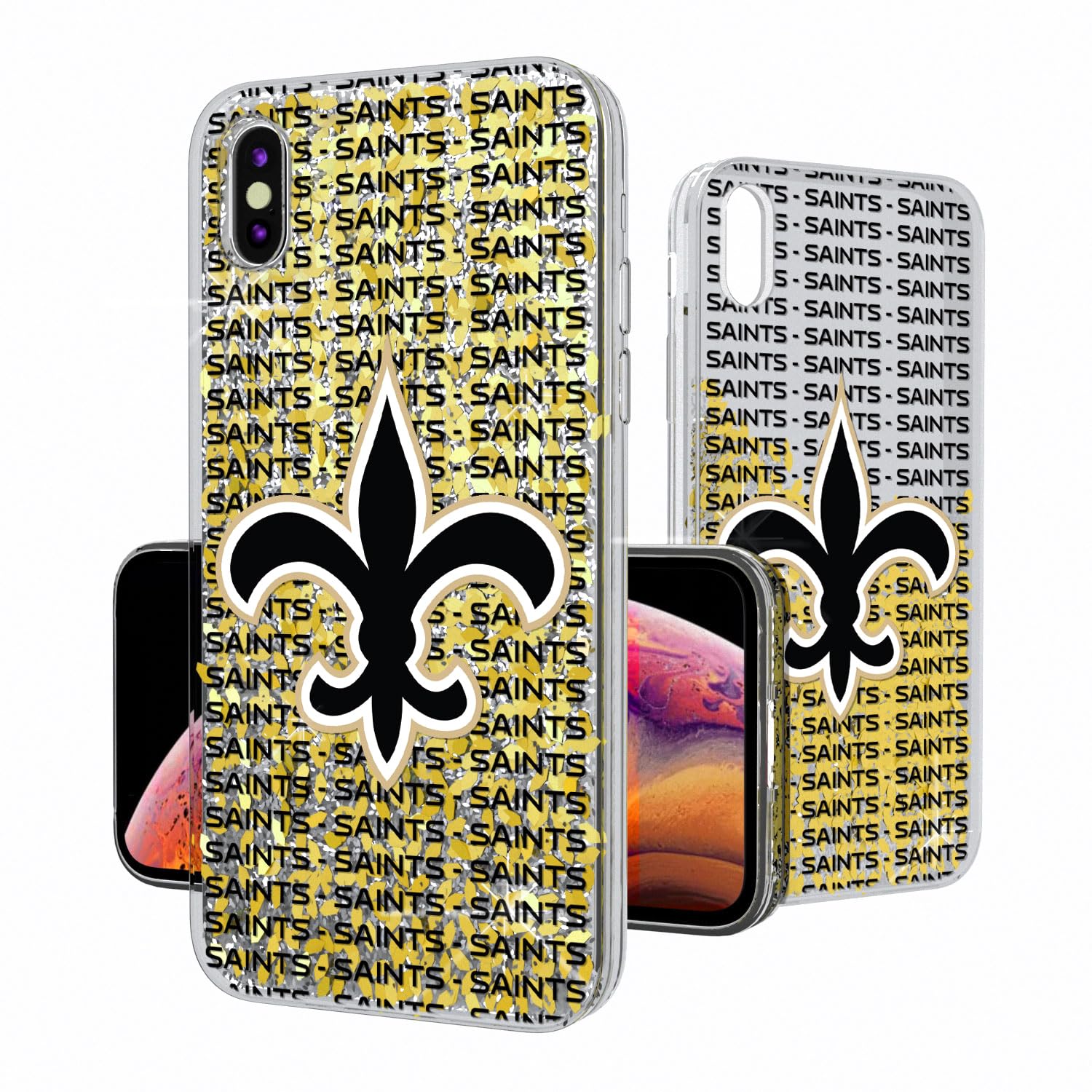 New Orleans Saints Glitter iPhone Case - Saints Team Design for iPhone [Models] - Perfect for Game Day, Fan Gifts & Showcasing Team Spirit