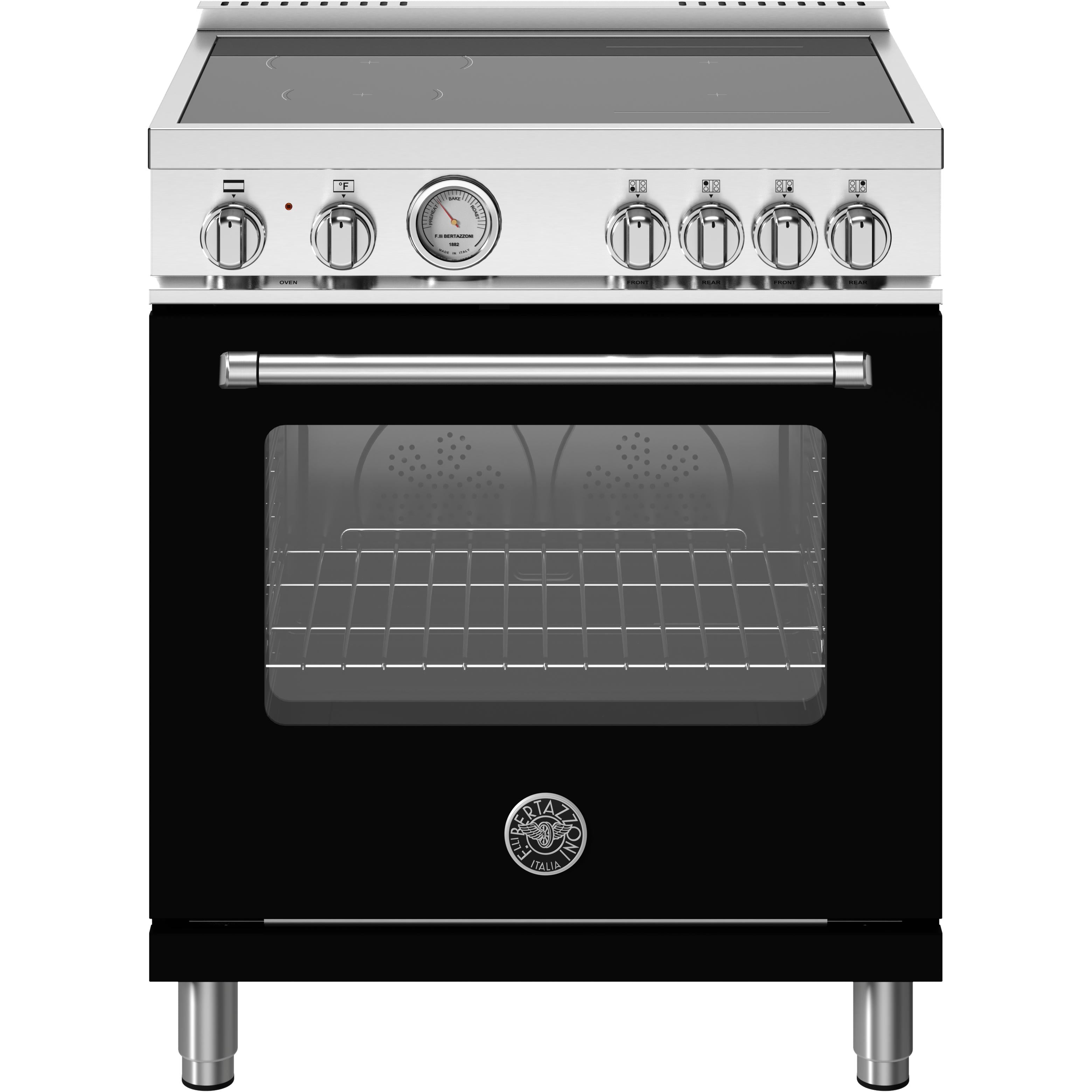 Bertazzoni 30 Inch Freestanding Induction Range MAS304INMNEV - Professional Stainless Steel Cooktop for Modern Kitchens | Perfect for Home Chefs & Entertaining