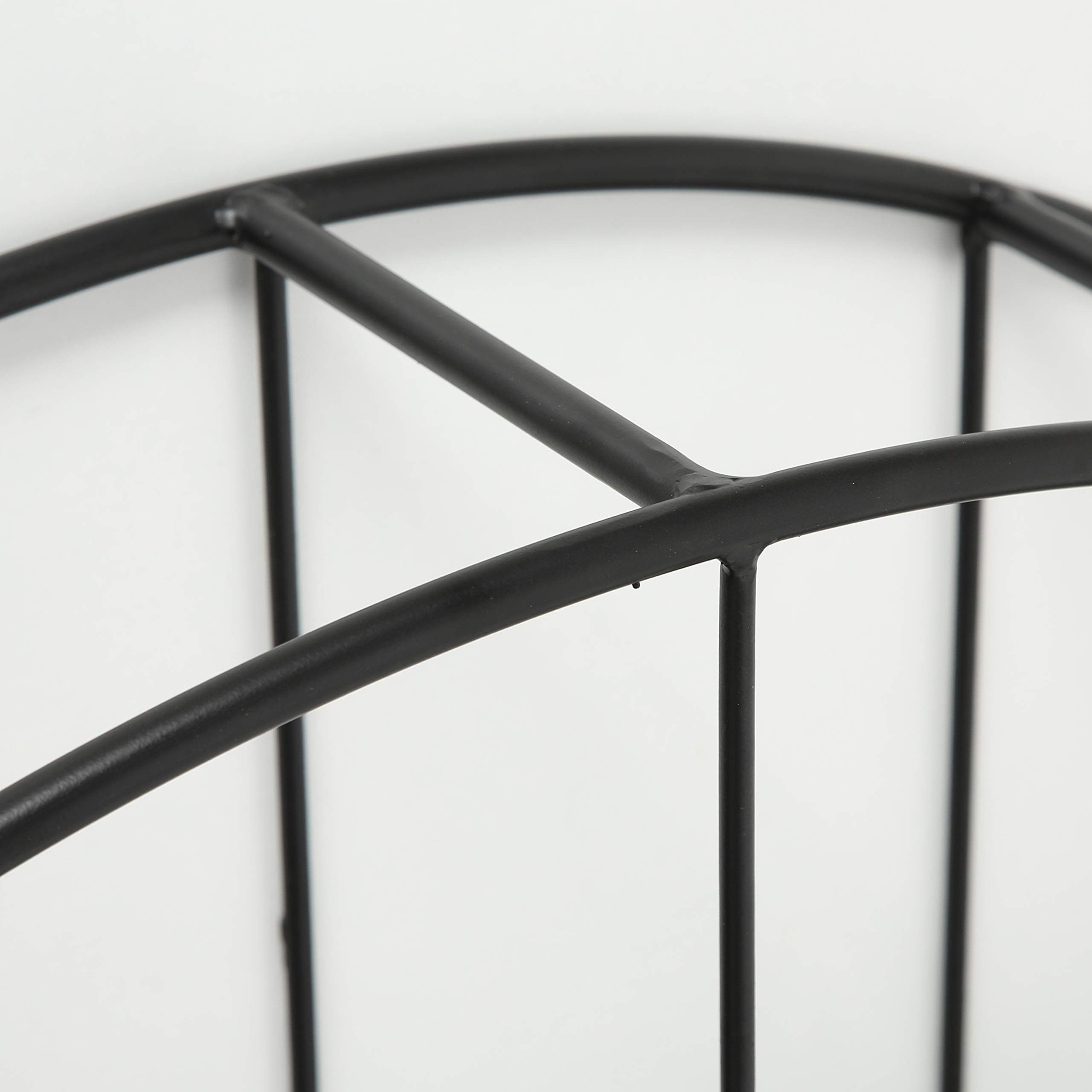 WHW Whole House Worlds 4-Tier Industrial Round Metal Floating Wall Shelf - 29 Inch Diameter, Black Iron, Scandi Contemporary Style - Perfect for Living Room, Bedroom, Kitchen Storage & Home Decor