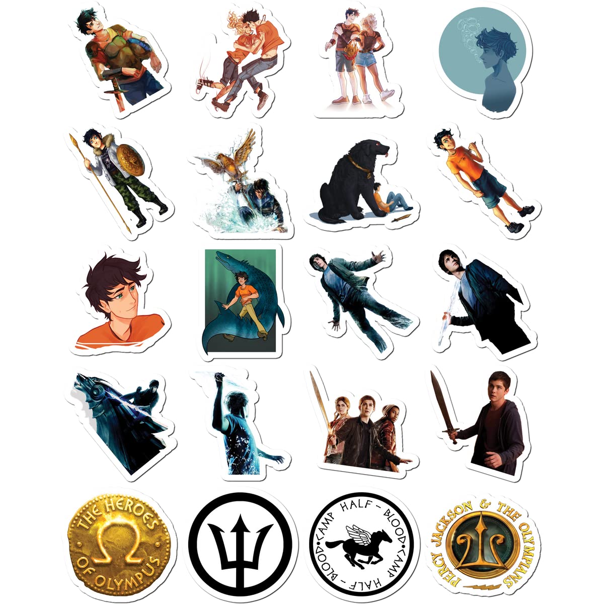 Premium Vinyl Stickers - Percy Jackson Themed Waterproof Decals for Laptop, Car Bumper, Bike, Truck, Guitar, Skateboard, Luggage & Home Decor (8.5''x11'', White) - Perfect for Personalizing Your Belongings & Adding Unique Style