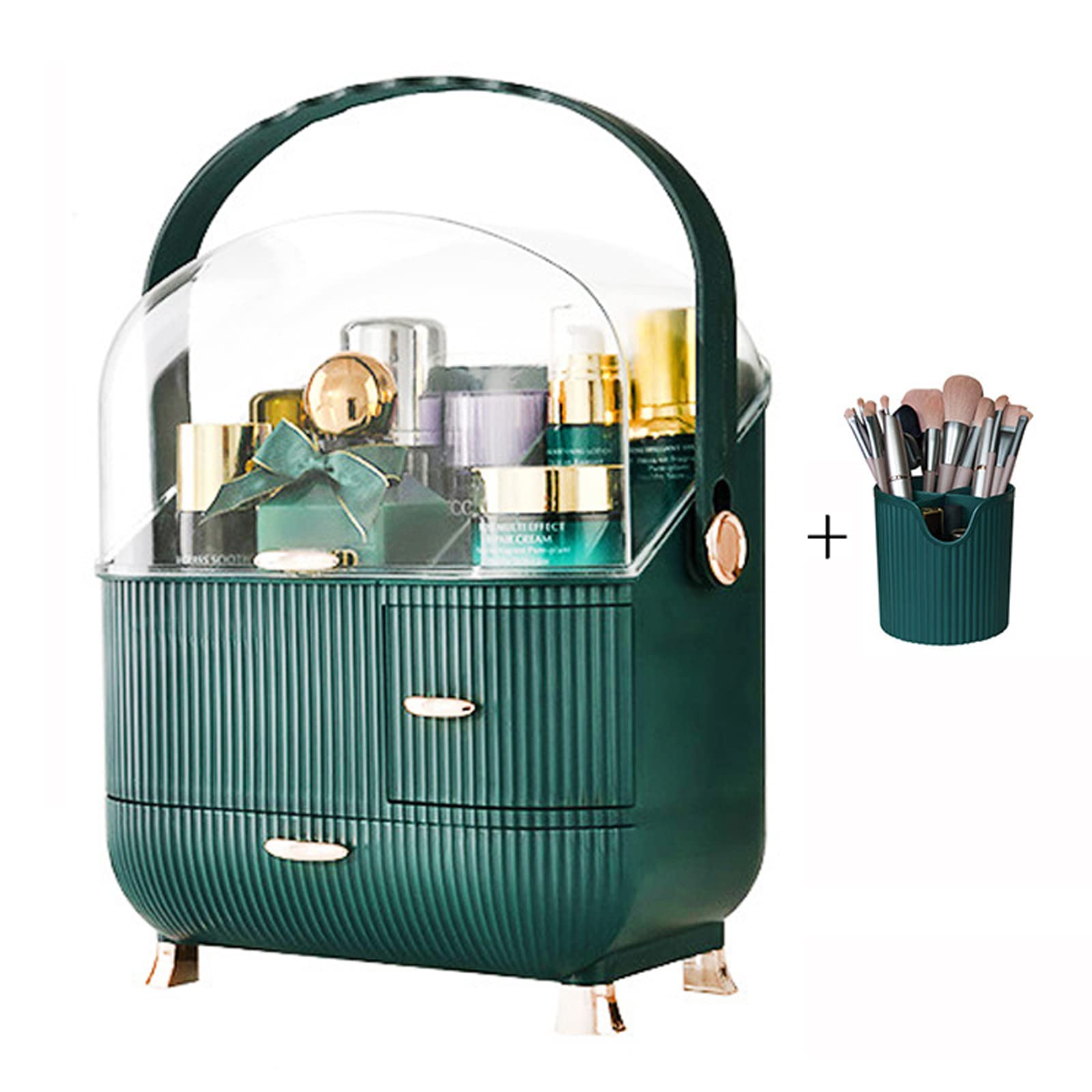 XYXH Makeup Storage Organizer Box with Drawer - Waterproof & Dustproof Cosmetic Organizer for Vanity, Dresser & Countertop | Perfect for Makeup Display & Beauty Product Organization at Home
