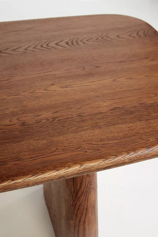 Handmade Solid Wood Rectangle Dining Table - Natural Finish - Farmhouse & Modern Style for Dining Room, Kitchen, or Outdoor Patio