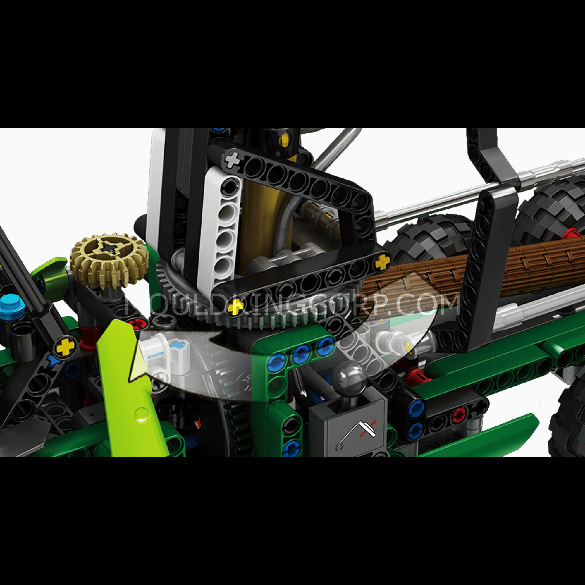 Mould King 19006 Pneumatic Logging Truck Building Kit - 938 Piece STEM Construction Toy for Adults & Kids | DIY Engineering Model for Creative Play & Educational Learning