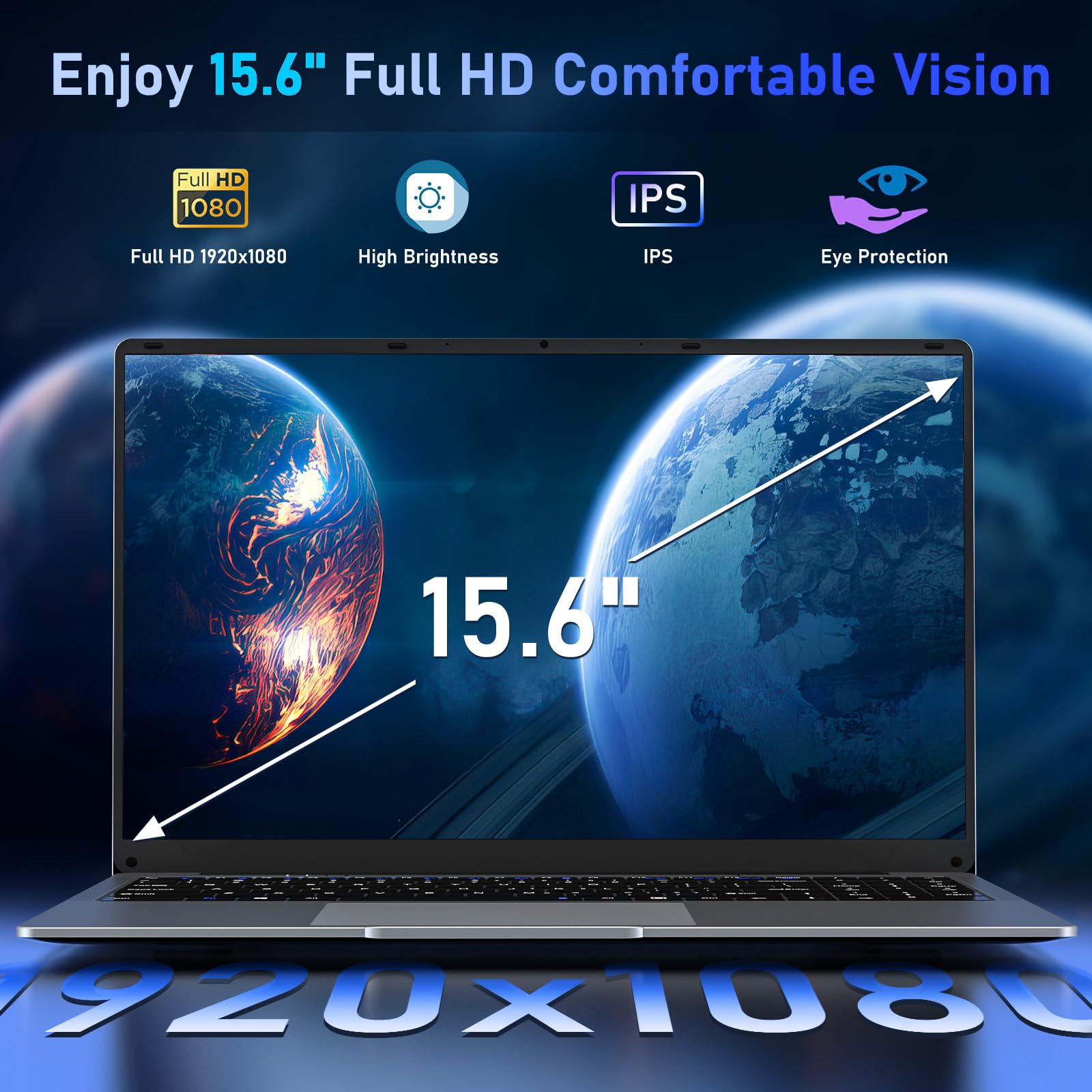 NIAKUN 15.6 Inch Laptop - 8GB RAM 256GB SSD, Intel Celeron N4000 Processor up to 2.6GHz, Full HD 1920x1080 Display, 5000mAh Battery, TF Card Slot, WiFi 5, Bluetooth 4.2 - Perfect for Work, Study & Entertainment