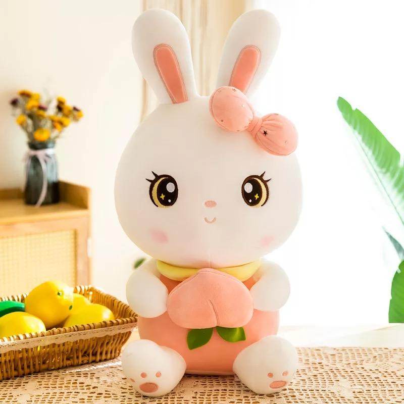 Cute Giant Kawaii Bunny Rabbit Stuffed Animal Plush Toy - Soft Hugging Pillow for Kids, Girls Bedroom Decor & Gift for Easter, Valentine's Day