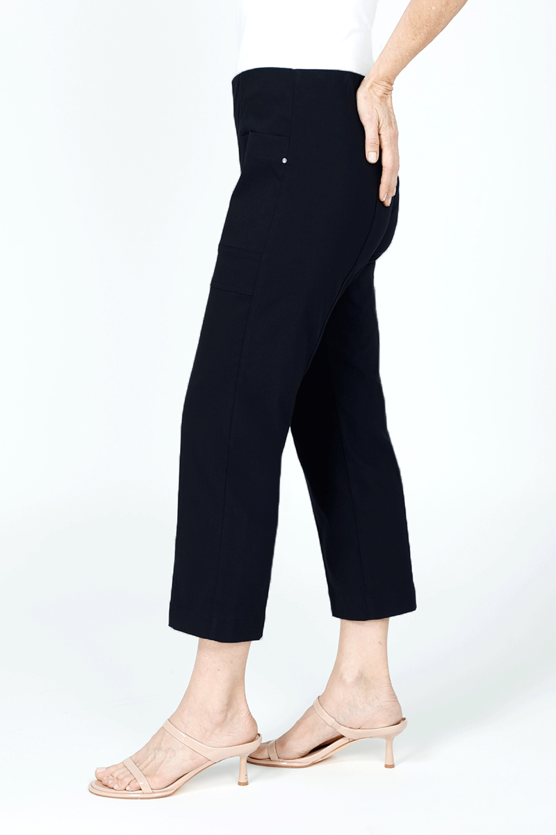 Elliott Lauren Classic Crop Cargo Pants for Women - High Waisted Utility Pants with Pockets | Perfect for Hiking, Travel & Casual Streetwear