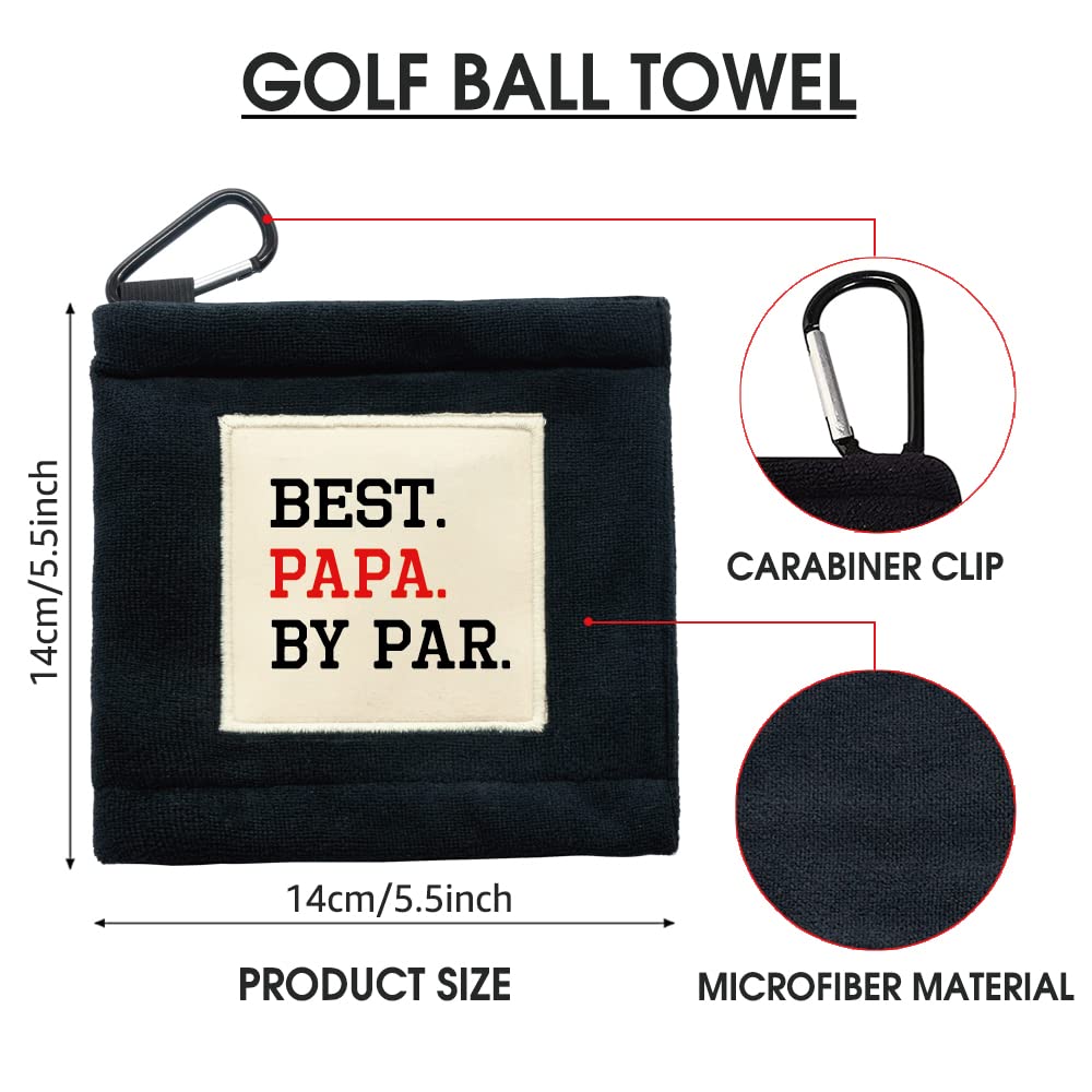 TOUNER Best Golf Ball Cleaning Towel with Clip - Durable Wiping Cloth & Cleaning Tool for Golfers | Perfect Golf Accessories & Gifts for Men, Dad, Husband, Grandpa | Ideal for On-Course Cleaning, Practice Sessions & Retirement Gifts