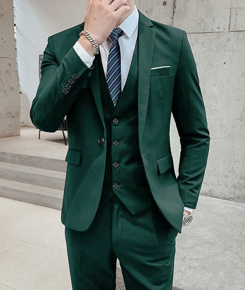 Black/Green/Burgundy Men's Prom Suits for Teenage Boys - 3 Piece Formal Tuxedo Set CS12046 | Perfect for Prom Night, Weddings & Special Occasions