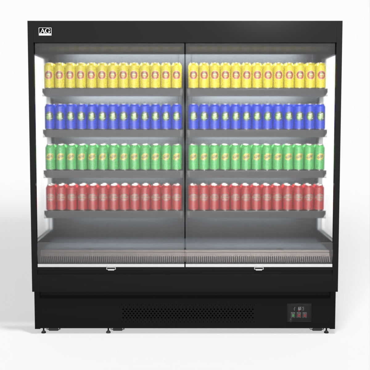 AG 1940mm Supermarket Open Multi Deck Showcase Refrigerator - Commercial Display Fridge for Grocery Stores, Convenience Shops & Supermarkets - Perfect for Chilled Food, Beverages & Dairy Products
