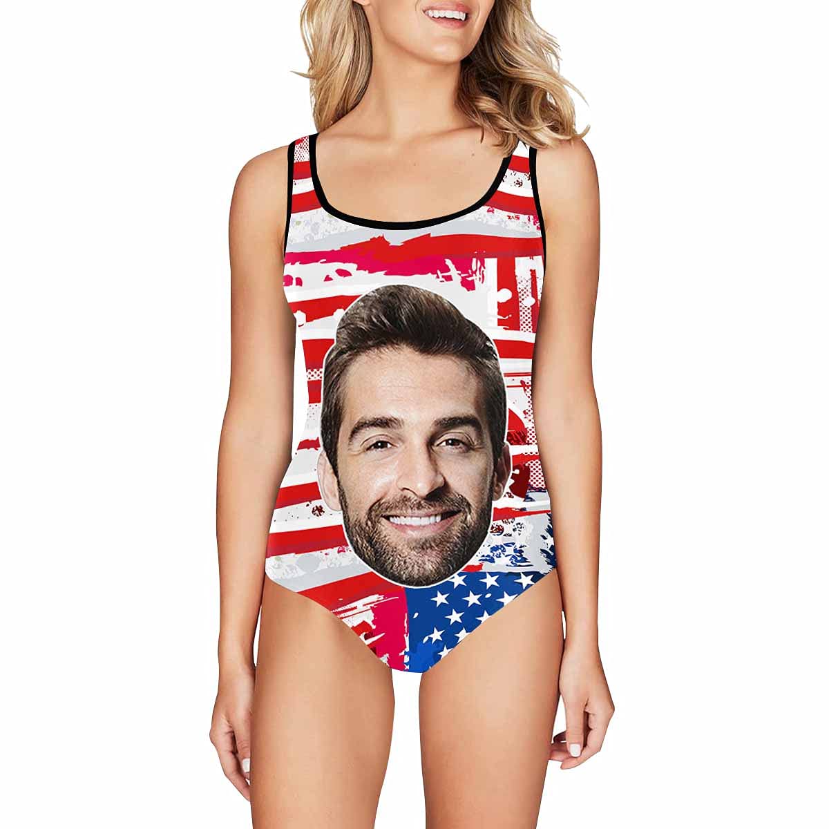 Custom Personalized Face Print Women's Swimwear - One Piece Bathing Suit for Beach, Pool & Summer Vacations