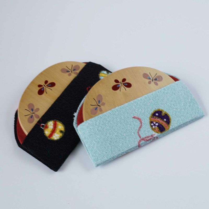 Handmade Kyoto Japanese Maki-e Urushi Lacquer Tsuge Boxwood Hair Comb with Chirimen Crepe Fabric Case - Butterfly Design | Traditional Japanese Hair Accessory for Weddings, Tea Ceremonies & Special Occasions