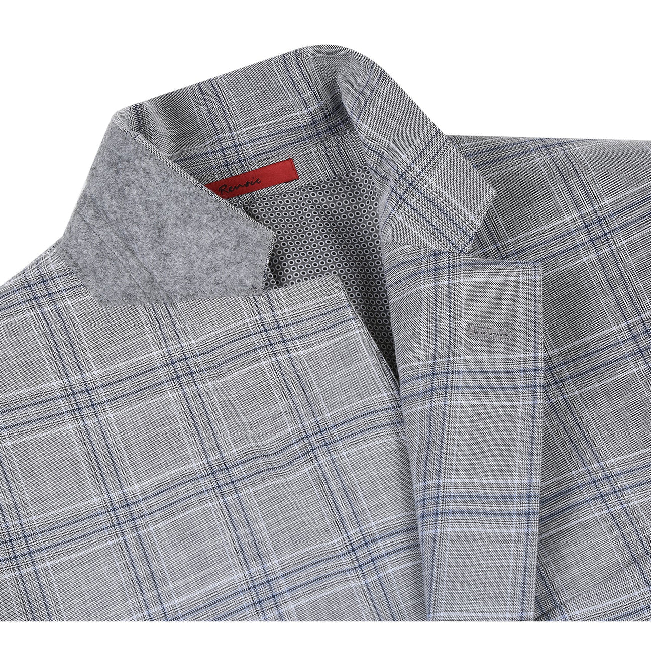 Alessandro Vitello by Renoir Classic Fit Checked Gray Suit | Men's Business Formal Attire for Office, Weddings & Special Events
