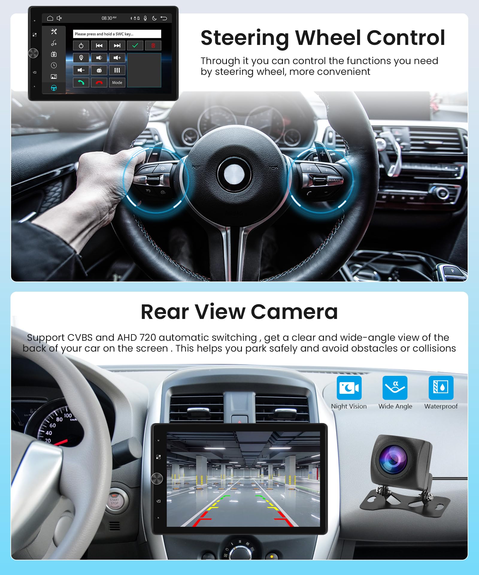 10.4 Inch Single Din Car Stereo with Wireless CarPlay & Android Auto - Vertical Touch Screen Bluetooth FM Radio Head Unit with Backup Camera & Mirror Link | Perfect for Tesla Model 3/Y, Toyota, Honda & More | Easy Installation & Enhanced Driving Experience