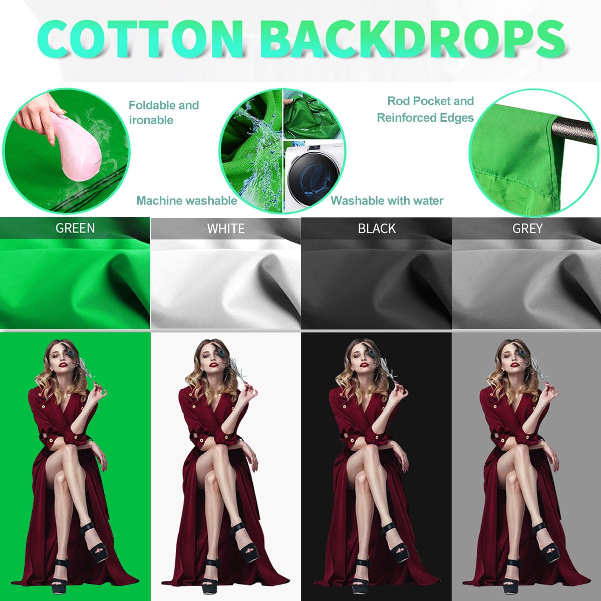 Professional 2m x 3m Photo Studio Lighting Kit with Backdrop Support System - 2x 135W Softbox Umbrellas & Continuous Lighting for Portrait, Product, and YouTube Video Photography - Perfect for Home Studios and Content Creators