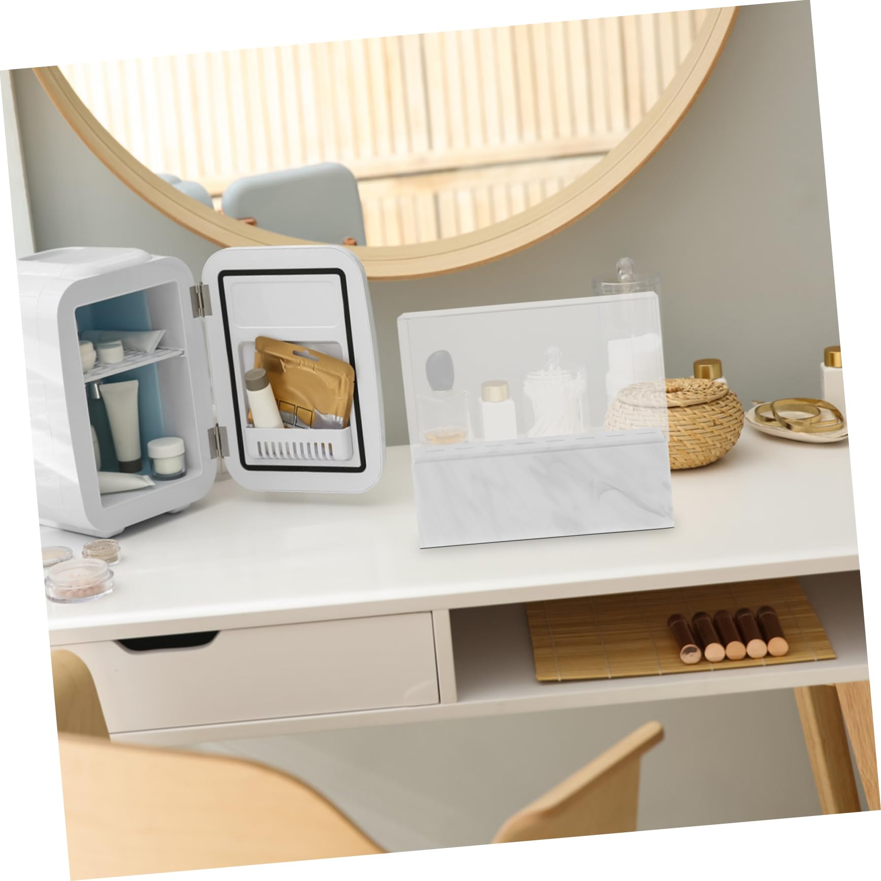 Premium Marble Acrylic Tweezers Organizer Stand - Professional Lash Extension Tweezers Display Holder for Salon & Beauty Studio - Perfect for Eyebrow Tweezers, Eyelash Tools, and Makeup Brush Organization