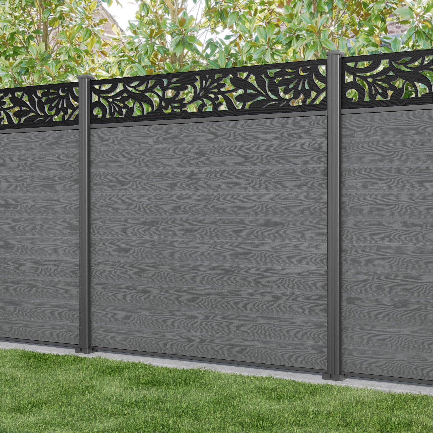 Classic Heritage Fence Panel - Mid Grey Aluminum Fence with Durable Posts for Garden, Yard, and Outdoor Security | Weather-Resistant Backyard Fencing Solution