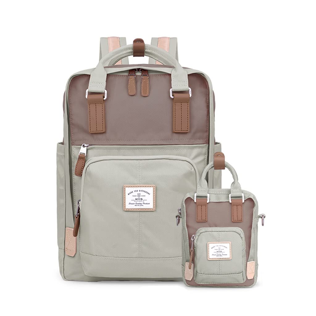 WJJ Women's Backpack for School & College - Large Capacity Ins Windproof Student Backpack for High School & Junior High (Light Grey, Small) - Perfect for Daily Use, Travel & Outdoor Activities