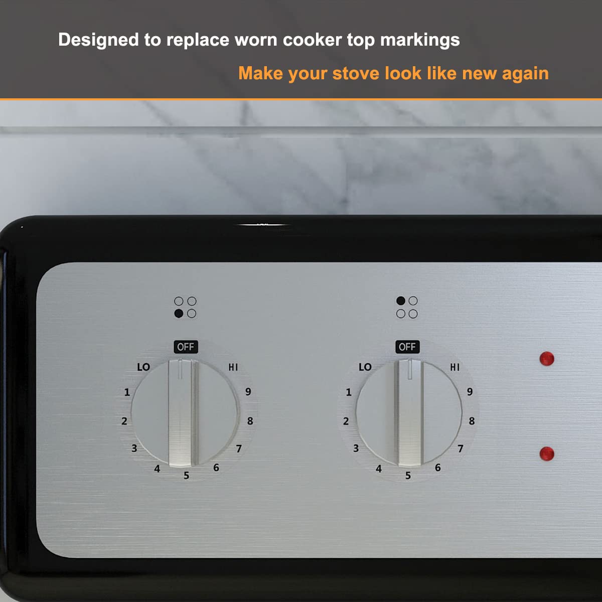 MANWU 6-Pack Stove Knob Stickers - Heat Resistant Burner Cooktop Hob Dial Labels with Clear Adhesive (Black Print for Silver/White/Light Stoves) - Perfect for Gas & Electric Ovens, Kitchen Safety Upgrade