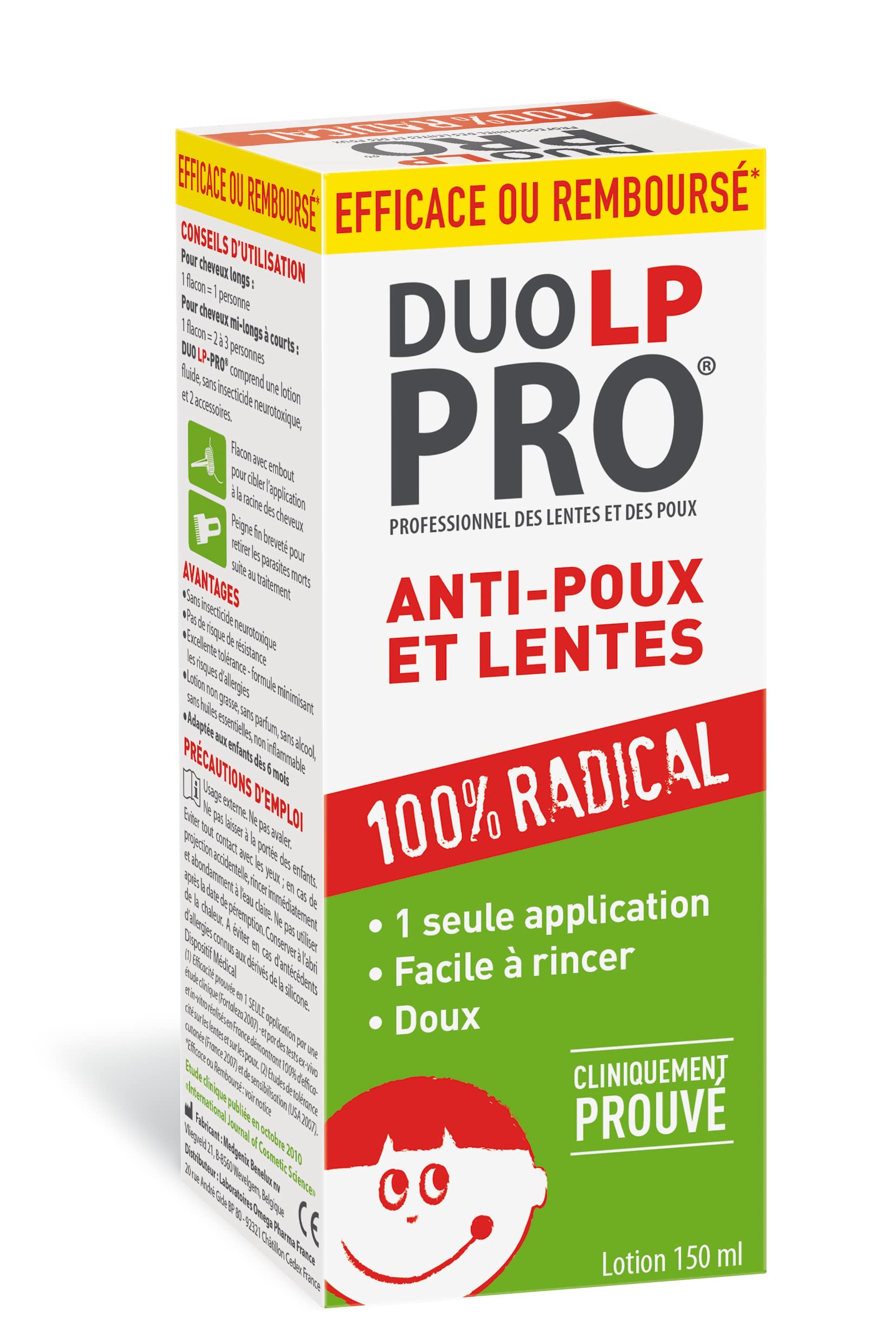 Duo LP-Pro Radical Lotion for Nits and Lice Treatment - 150ml | Fast-Acting Head Lice Solution for Kids & Adults | Home & School Use
