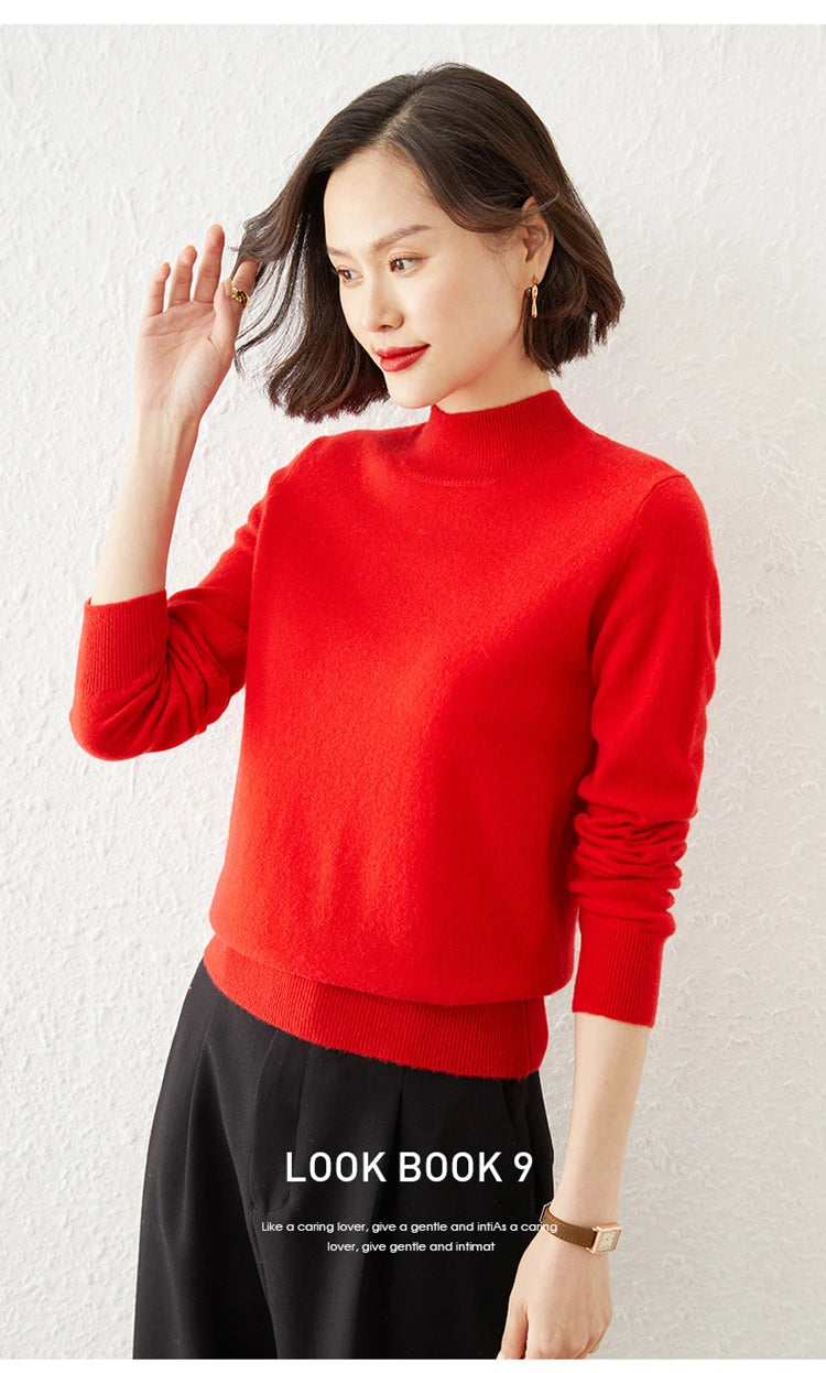 Warm Long Sleeve Pullover Sweater for Women - Cozy Knitwear for Fall & Winter - Perfect for Casual Outfits and Layering
