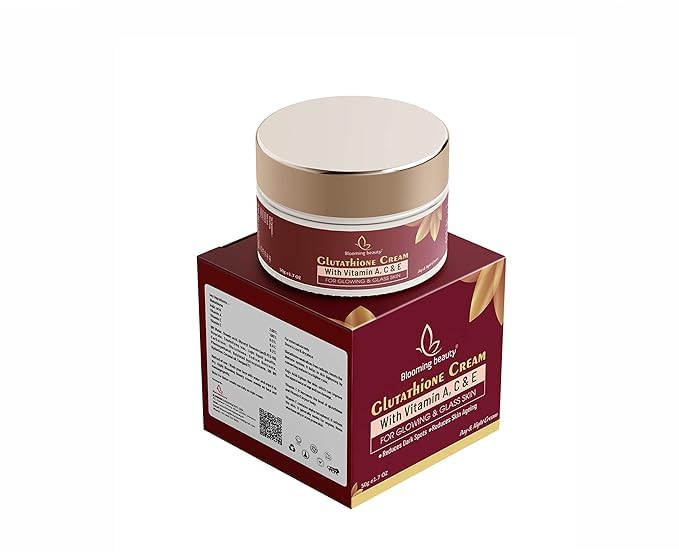 Glutathione Face Cream for Skin Whitening & Brightening - Day & Night Moisturizer for Glowing Skin, Dark Spot Removal, Anti-Acne & Dark Circle Treatment - 50g (Pack of 1) - Perfect for Daily Skincare Routine & Travel