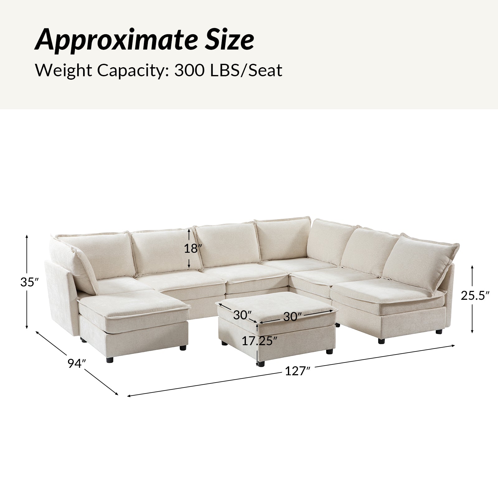 Harmetrix 8-Seater Soft Sectional Sofa with Storage | Modern L-Shaped Couch for Living Room | Comfortable & Spacious for Family Gatherings & Movie Nights
