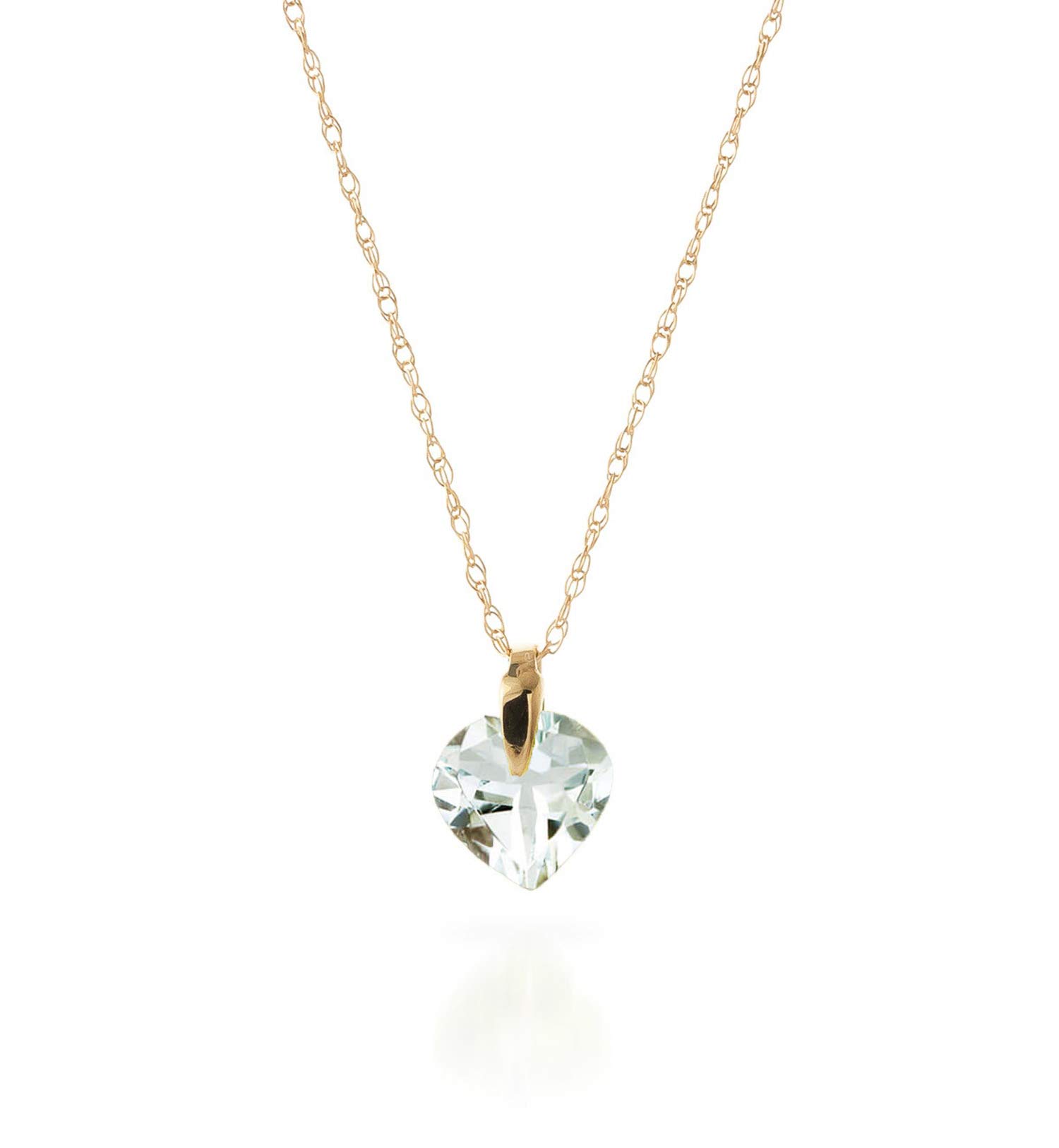 14K Solid Gold Necklace with Natural Aquamarine Gemstone - Elegant Dainty Jewelry for Women, Gift for Her, Birthday & Anniversary Present - Perfect for Weddings, Parties & Everyday Wear