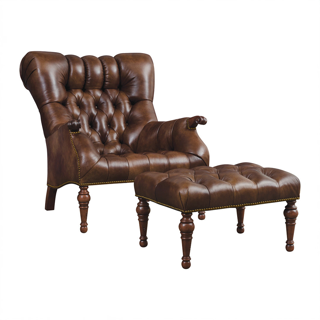 Premium Leopold Ottoman Footrest - Comfortable & Stylish Living Room Furniture for Relaxation, Reading, or Watching TV
