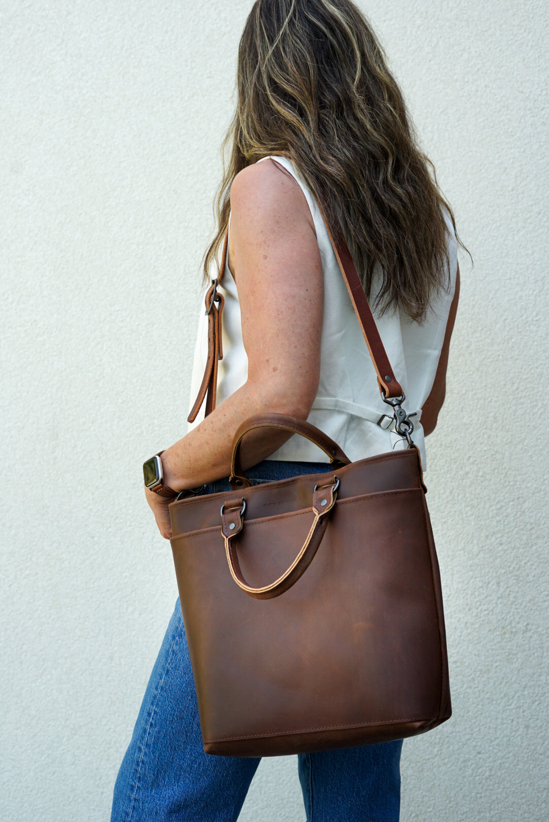 Premium Leather Handbag for Women - Dark Amber Harness - Stylish Crossbody Purse for Work, Travel & Everyday Use