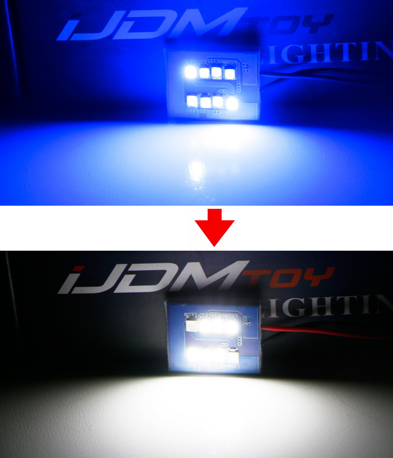 Color Changing LED Interior Lights for Car Trunk & Cargo Area - Blue to White Auto Lighting for Nighttime Visibility & Ambiance