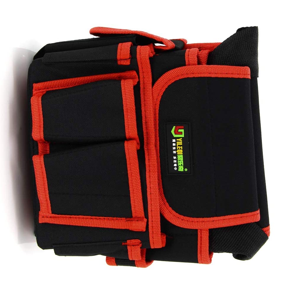 Utoolmart Professional Heavy Duty Oxford Canvas Tool Pouch - Adjustable Work Belt with Waterproof Protective Design (Red) - Ideal for Construction, Carpentry & DIY Projects