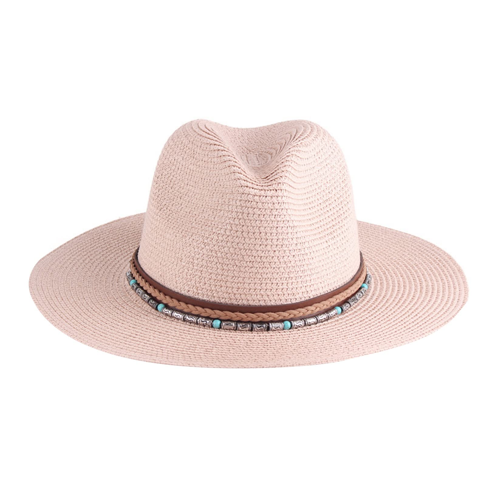 Women's Straw Panama Hat - Wide Brim UV Protection Sun Hat with Adjustable Strap for Beach, Travel & Summer Outdoor Activities | Fashionable & Comfortable for Vacations, Gardening & Poolside Relaxation
