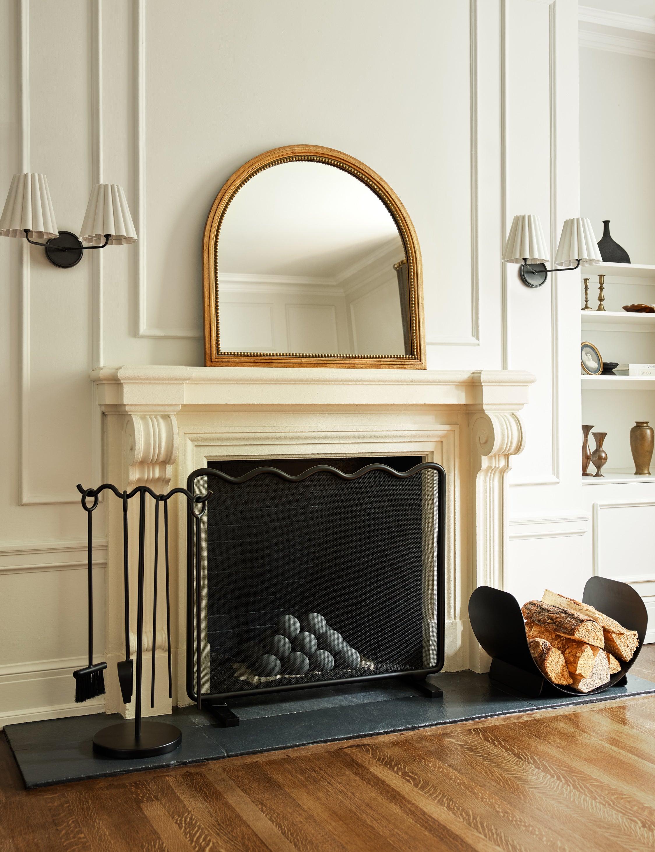 Corinne Mantel Mirror - Elegant Decorative Wall Mirror for Living Room, Bedroom, and Entryway - Vintage Style Framed Mirror for Home Decor and Interior Design