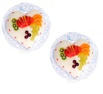 Factory Direct Craft Miniature Heart Cakes with Fruit Topping - Perfect for Dollhouse Decor, Fairy Gardens & DIY Miniature Scenes
