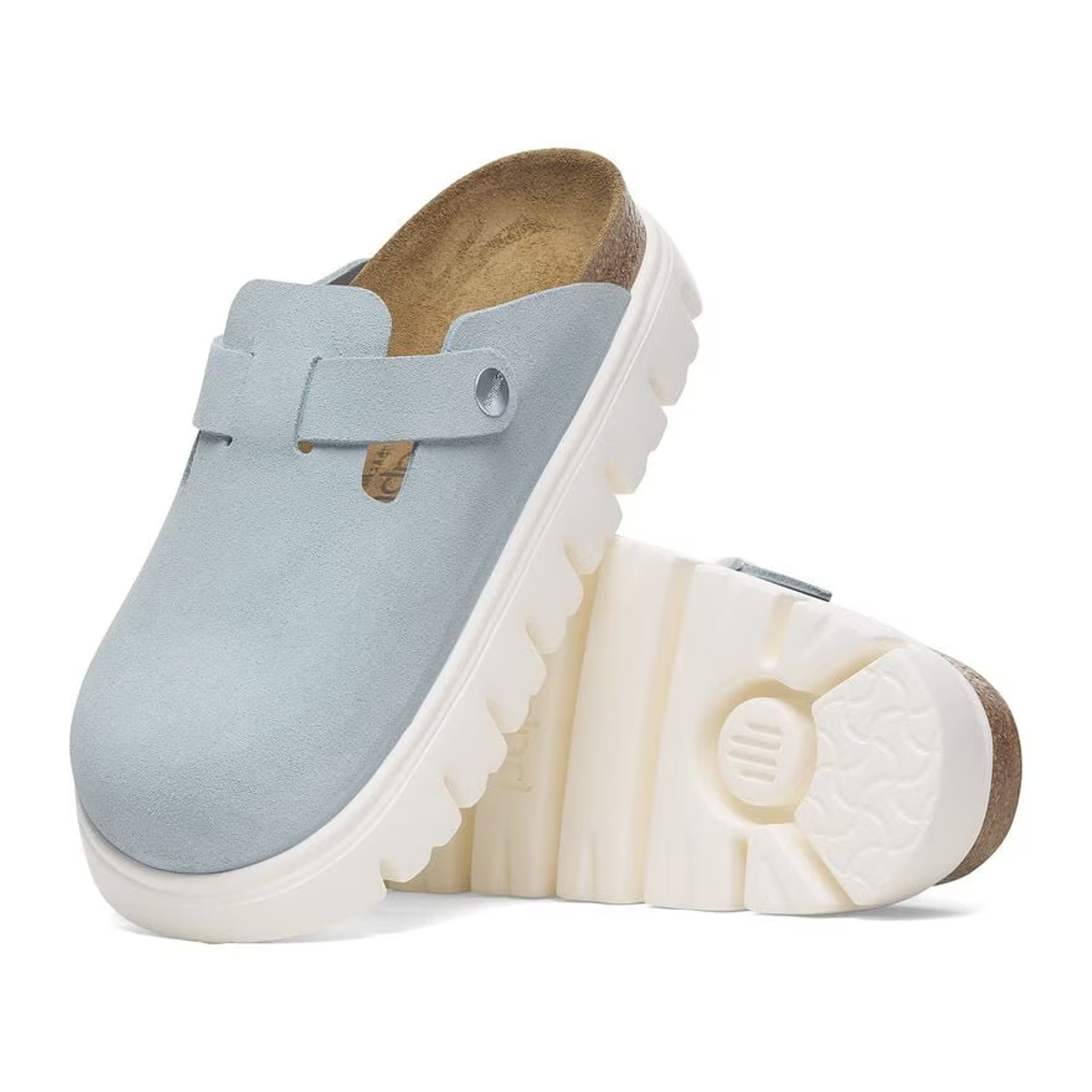 Birkenstock Boston Chunky Narrow Clog (Women)   Baby Blue Suede