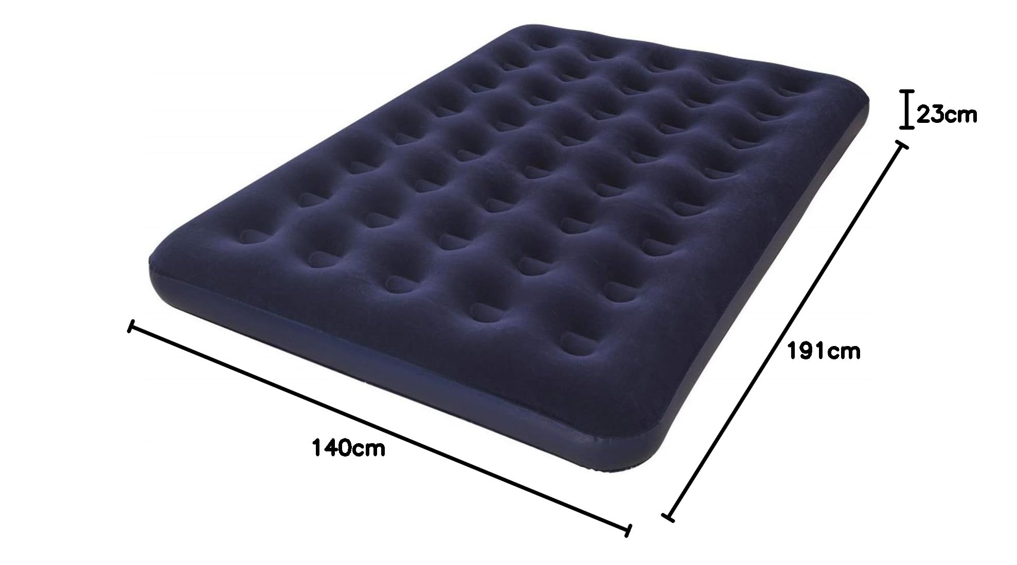 **Flocked Double Size Air Mattress - Inflatable Guest Bed for Camping, Travel & Home Use - Comfortable Portable Airbed with Built-in Pump**