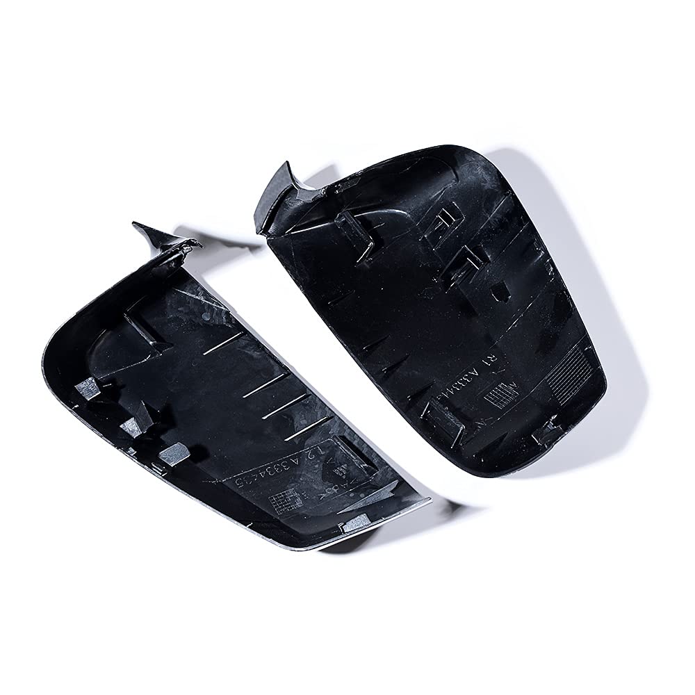 2X Carbon Fiber Glossy Black ABS Grille & Mirror Covers Compatible with 2008-2010 BMW 5 Series E60 E61 Facelift - Upgrade Your Car's Exterior Style