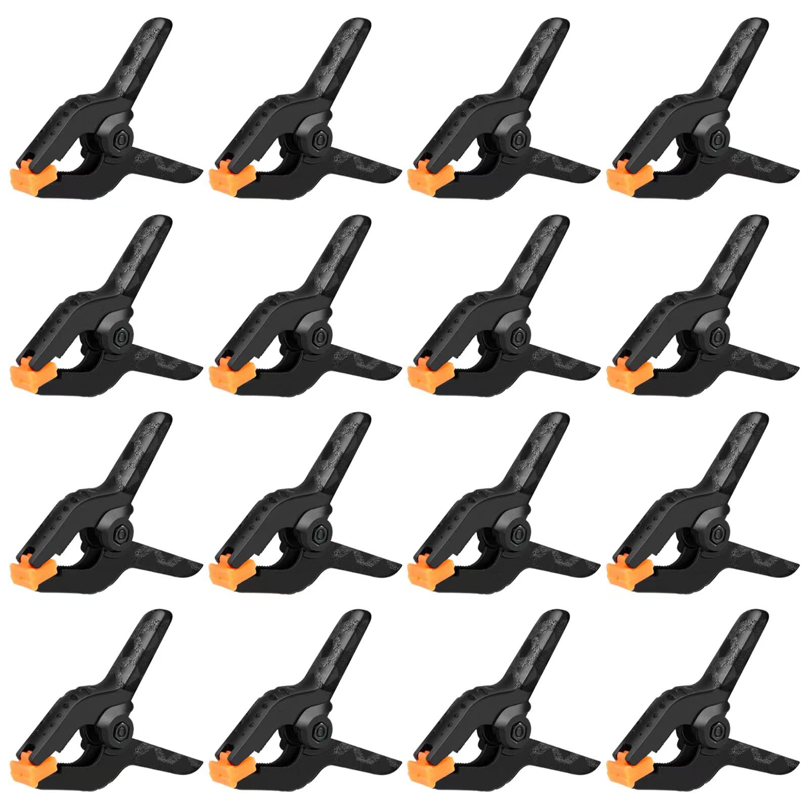 16 Pack 3.5 Inch Heavy Duty Spring Clamps - Small Plastic Clips for Backdrop Stand, Woodworking, Photography, Crafts & Outdoor Use - Perfect for DIY Projects, Home Decor and Studio Setups