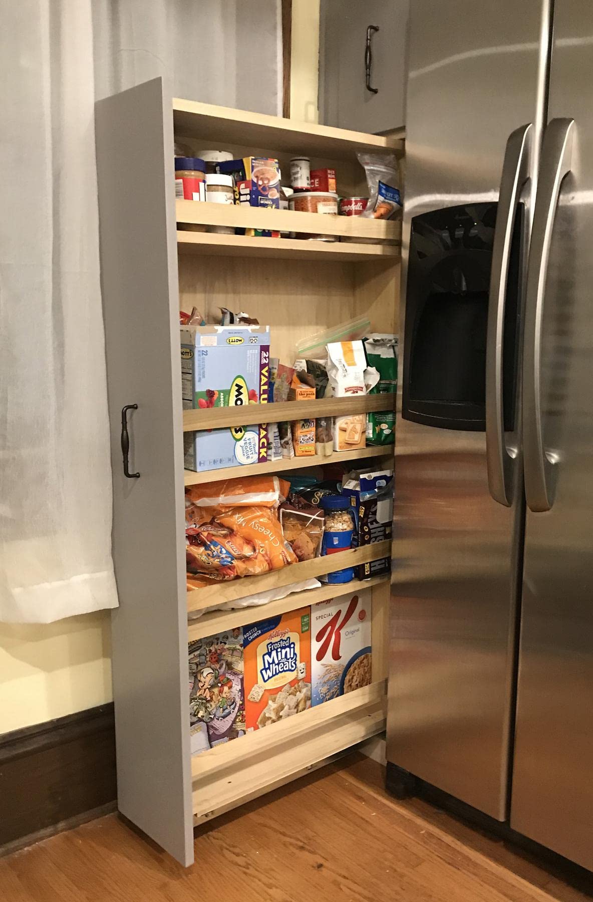 Rockler 20-Inch 3-Shelf Industrial Modern Pull-Out Pantry Slide System - Heavy Duty Kitchen Cabinet Organizer for Spices, Canned Goods & Dry Food Storage