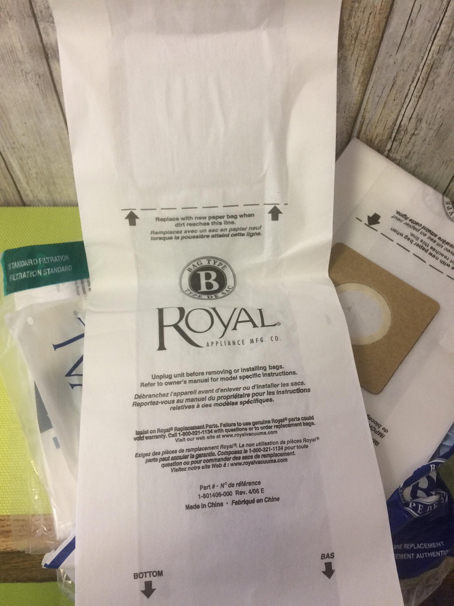 Royal Type B Vacuum Bags - 10 Pack | Compatible with Most Vacuum Cleaners | Perfect for Home Cleaning & Pet Hair Removal