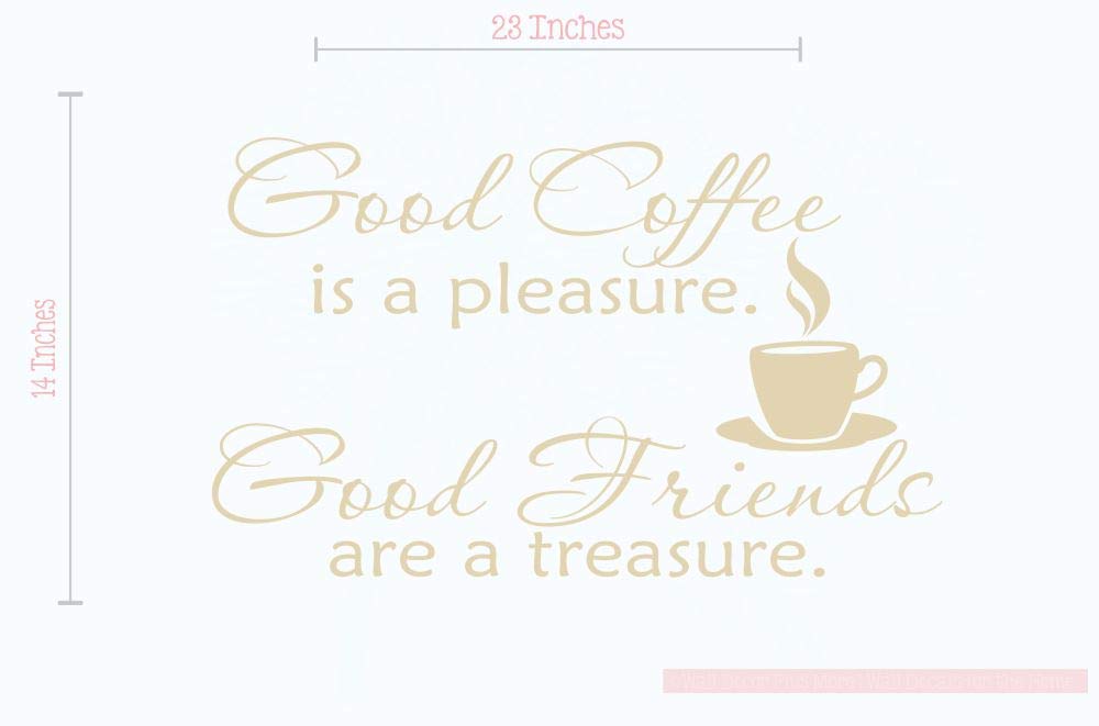 Good Coffee Good Friends Quote Wall Vinyl - Home & Office Decor