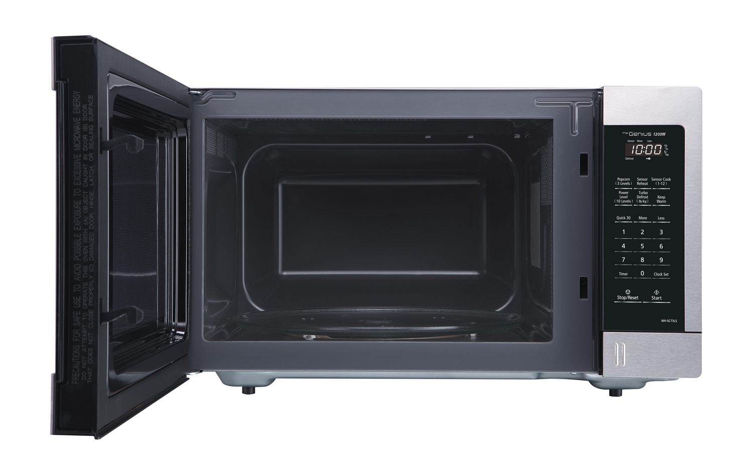 Refurbished Panasonic NNST77LS 1.6 Cu Ft Stainless Steel Genius Microwave Oven with Home Essentials Warranty - Perfect for Small Kitchens, Dorms & Office Break Rooms