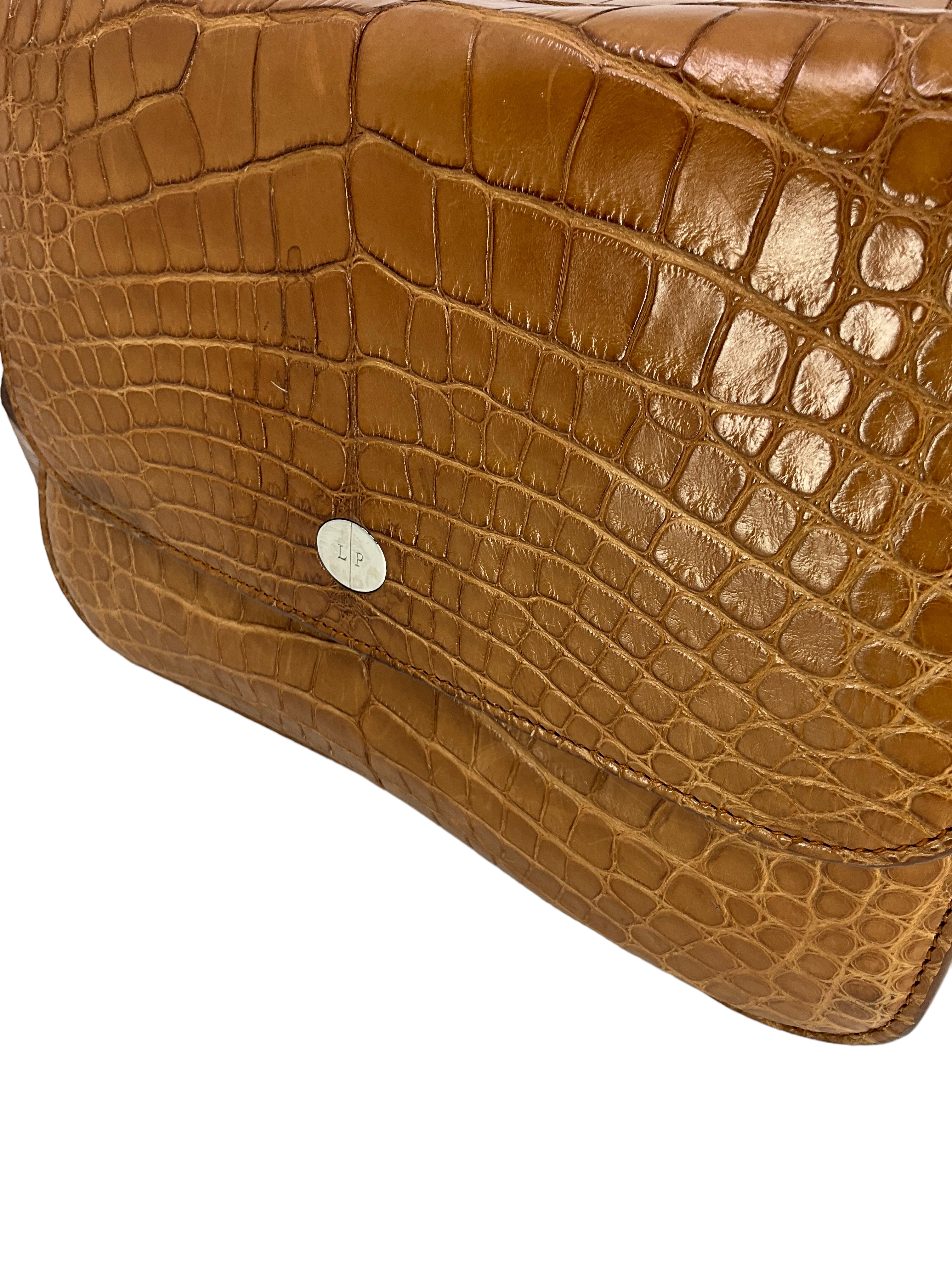 LORO PIANA Alligator Medium Flap Bag - Luxury Genuine Alligator Leather Handbag for Women | Perfect for Evening Events, Parties & Special Occasions