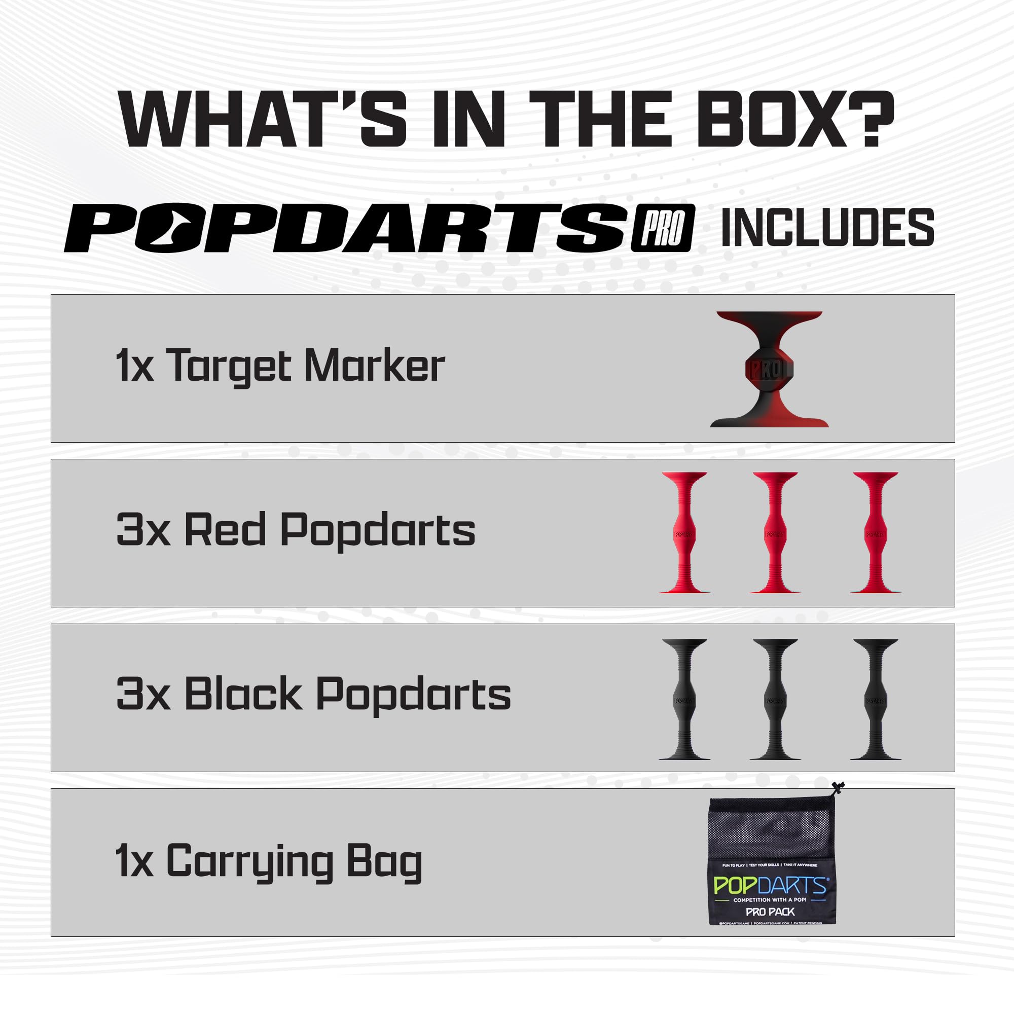 Popdarts PRO Pack Game Set (Red & Black) - Indoor & Outdoor Suction Cup Throwing Game - Competitive Fun for Parties, Backyards, and Family Gatherings