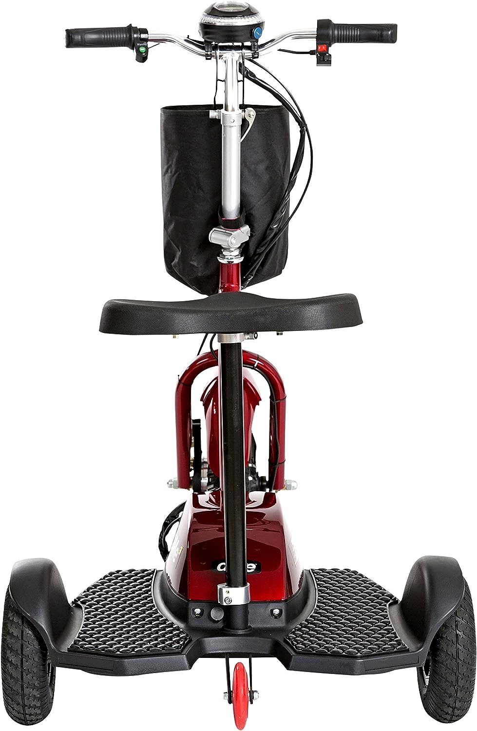 Drive Medical ZOOME3 3-Wheel Foldable Mobility Scooter - Lightweight & Portable Electric Wheelchair for Adults & Seniors - Ideal for Indoor/Outdoor Use, Shopping Malls & Travel (Red)